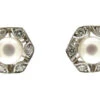 Pearl & Diamond Hexagonal Earrings 2 Pearl & Diamond Hexagonal Earrings -Antique Jewellery Company 13a1325184752 764
