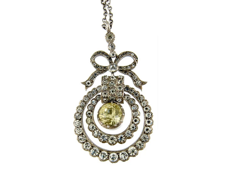 Edwardian Silver Bow Pendant 3 Edwardian Silver Bow Pendant