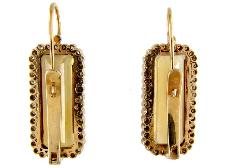 Citrine & Diamond Earrings 4 Citrine & Diamond Earrings - Image 2