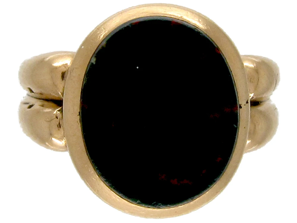 Victorian 15ct Gold & Bloodstone Signet Ring 3 Victorian 15ct Gold & Bloodstone Signet Ring