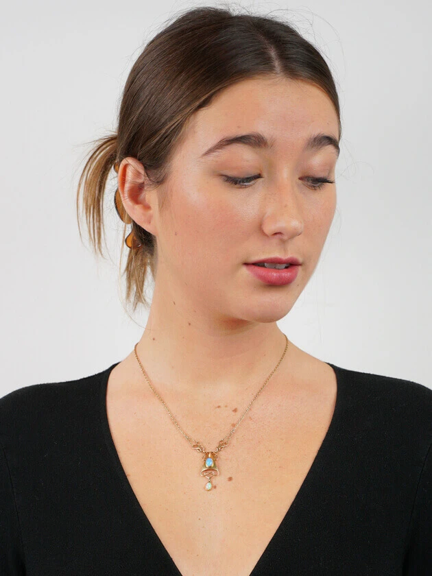 Art Nouveau 15ct Gold Necklace Set With Opals By Murrle Bennett & Co 4 Art Nouveau 15ct Gold Necklace Set With Opals By Murrle Bennett & Co - Image 2