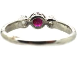 Early 20th Century 18ct White Gold, Ruby & Diamond Three Stone Ring 11 Early 20th Century 18ct White Gold, Ruby & Diamond Three Stone Ring -Antique Jewellery Company 14547742 dsc08686 scaled 1