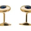 Cabochon Sapphire & 18ct Gold Cufflinks By Wempe 1 Cabochon Sapphire & 18ct Gold Cufflinks By Wempe -Antique Jewellery Company 147a