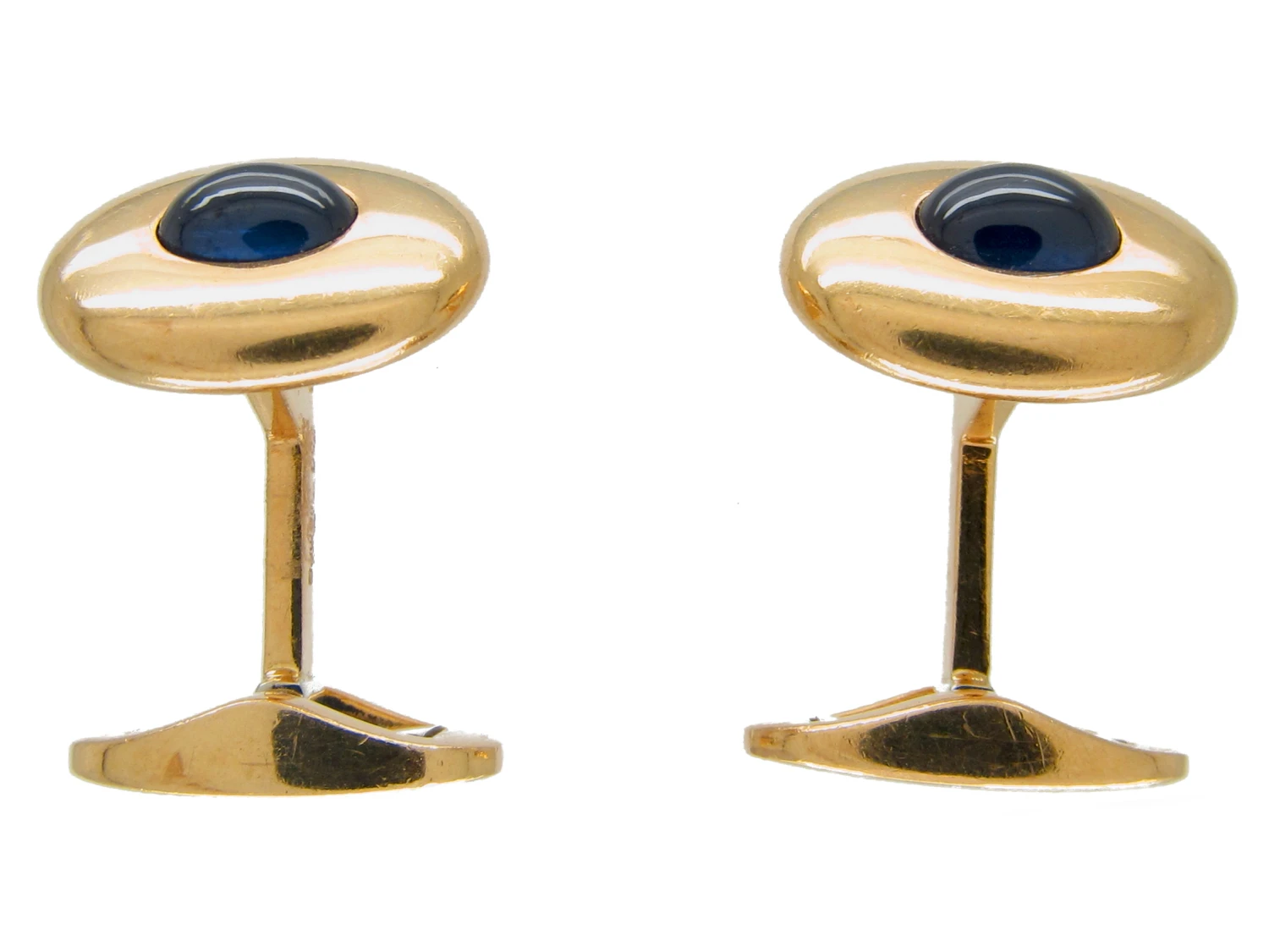Cabochon Sapphire & 18ct Gold Cufflinks By Wempe 3 Cabochon Sapphire & 18ct Gold Cufflinks By Wempe