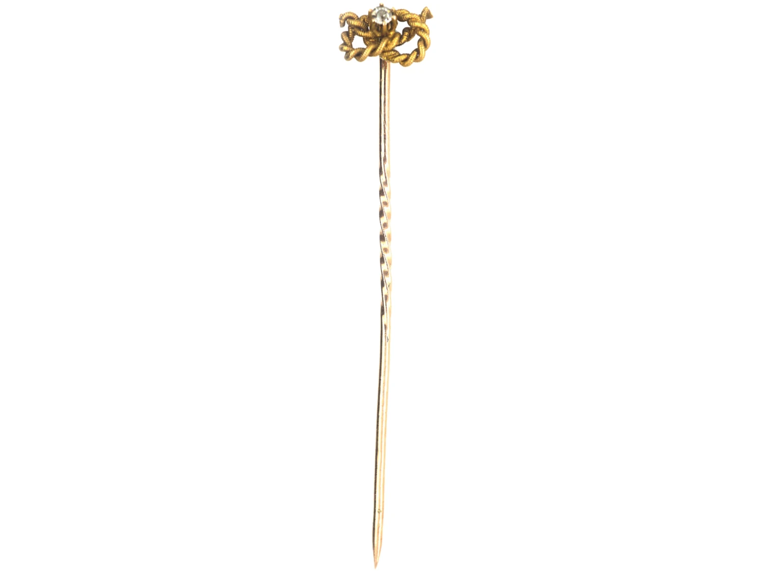 Victorian 15ct Gold Stafford Knot Tie Pin Set With A Diamond 4 Victorian 15ct Gold Stafford Knot Tie Pin Set With A Diamond - Image 2