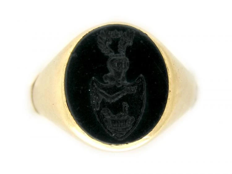 Engraved Bloodstone Signet Ring 3 Engraved Bloodstone Signet Ring