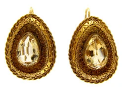 Citrine & Gold Etruscan Earrings