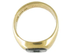 18ct Gold Signet Ring Retailed By Cartier -Antique Jewellery Company 14b