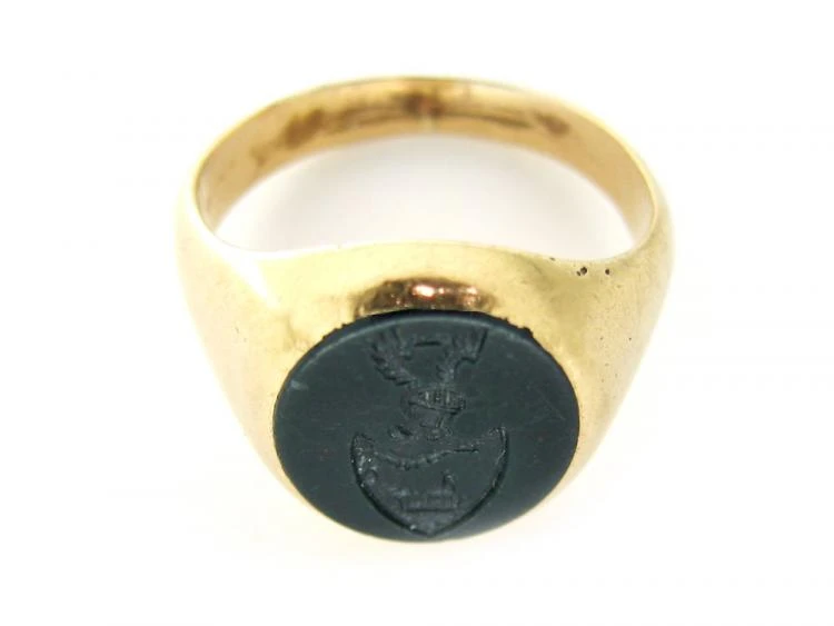Engraved Bloodstone Signet Ring 4 Engraved Bloodstone Signet Ring - Image 2
