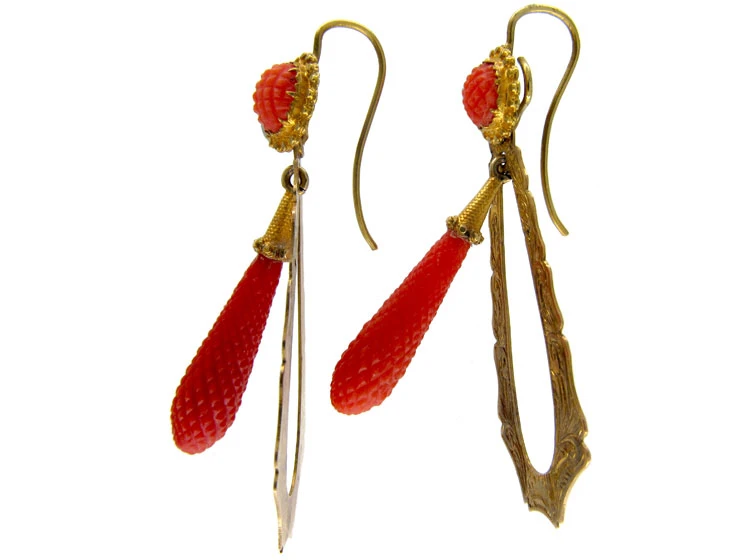 Coral Regency Drop Earrings 5 Coral Regency Drop Earrings - Image 3