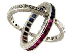 Diamond, Ruby & Sapphire Flip Over Ring -Antique Jewellery Company 14d1309546664 928