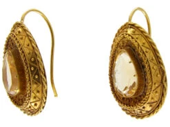 Citrine & Gold Etruscan Earrings -Antique Jewellery Company 14d1325183368 945