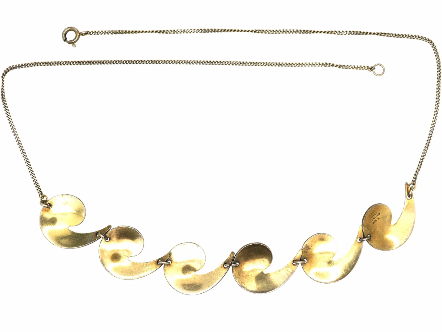 Silver & White Enamel Necklace By Albert TScharning 5 Silver & White Enamel Necklace By Albert TScharning - Image 3