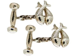 Silver Entwined Fish Cufflinks