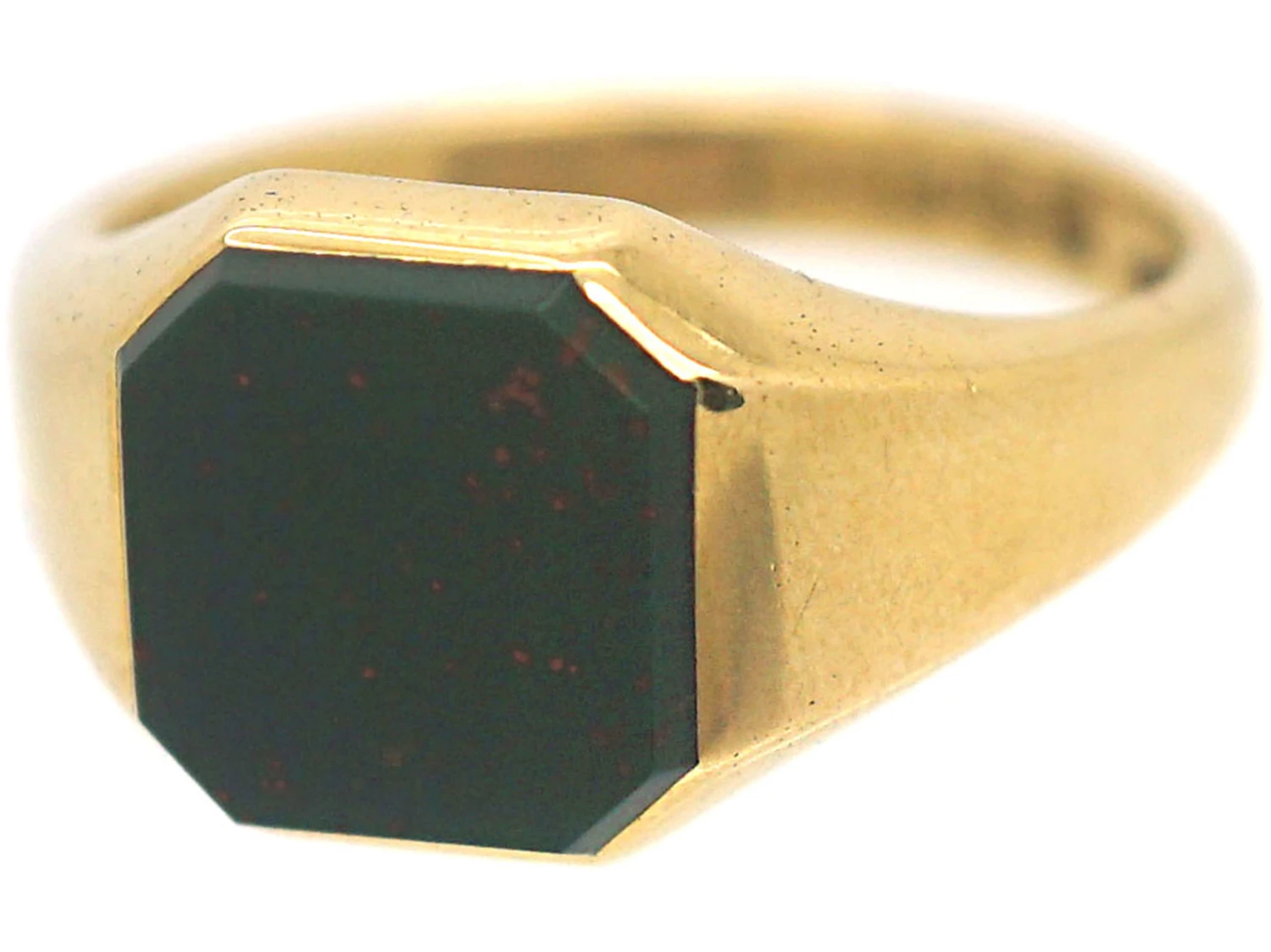 Art Deco 18ct Gold & Bloodstone Signet Ring 9 Art Deco 18ct Gold & Bloodstone Signet Ring - Image 7