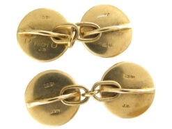 Reverse Intaglio Rock Crystal Game Bird 18ct Gold Victorian Cufflinks -Antique Jewellery Company 151b 1