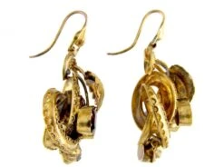 Victorian Garnet 15ct Leaf Drop Gold Earrings -Antique Jewellery Company 153c1361899067 899