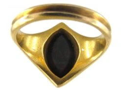 Bloodstone 15ct Gold Signet Ring -Antique Jewellery Company 155c