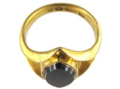 Bloodstone 15ct Gold Signet Ring -Antique Jewellery Company 155d