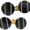 Art Deco Platinum & 18ct Gold, Onyx & Rose Diamond Cufflinks
