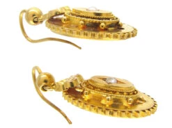 Victorian 15ct Gold Pearl Set Drop Earrings -Antique Jewellery Company 157d1362573798 109
