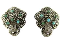 Theodor Fahrner Turquoise & Marcasite Silver Earrings 8 Theodor Fahrner Turquoise & Marcasite Silver Earrings -Antique Jewellery Company 158b1362573829 791