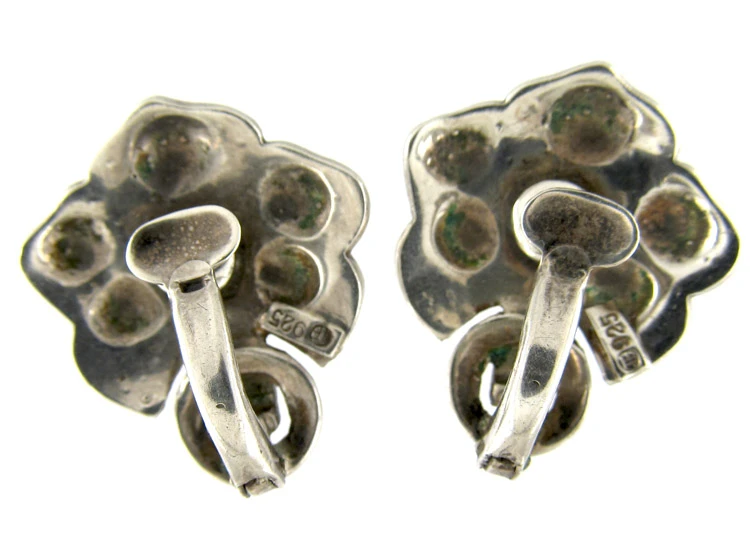 Theodor Fahrner Turquoise & Marcasite Silver Earrings 4 Theodor Fahrner Turquoise & Marcasite Silver Earrings - Image 2