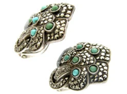 Theodor Fahrner Turquoise & Marcasite Silver Earrings 9 Theodor Fahrner Turquoise & Marcasite Silver Earrings -Antique Jewellery Company 158d1362573829 167