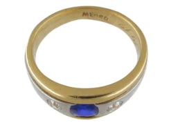 Sapphire & Diamond Platinum Gold Band 7 Sapphire & Diamond Platinum Gold Band -Antique Jewellery Company 15 a