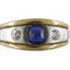Sapphire & Diamond Platinum Gold Band 1 Sapphire & Diamond Platinum Gold Band -Antique Jewellery Company 15 c