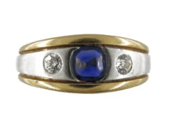 Sapphire & Diamond Platinum Gold Band