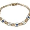 15ct Gold & Platinum, Sapphire & Diamond Gate Bracelet 2 15ct Gold & Platinum, Sapphire & Diamond Gate Bracelet -Antique Jewellery Company 15a