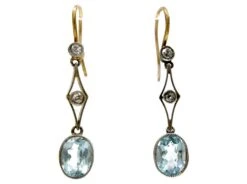 Aquamarine Diamond Drop Earrings