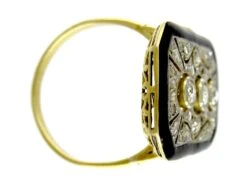Art Deco Diamond & Enamel Ring 6 Art Deco Diamond & Enamel Ring -Antique Jewellery Company 15b1267493364 332