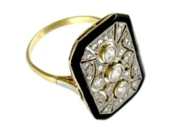 Art Deco Diamond & Enamel Ring 7 Art Deco Diamond & Enamel Ring -Antique Jewellery Company 15c1267493364 469