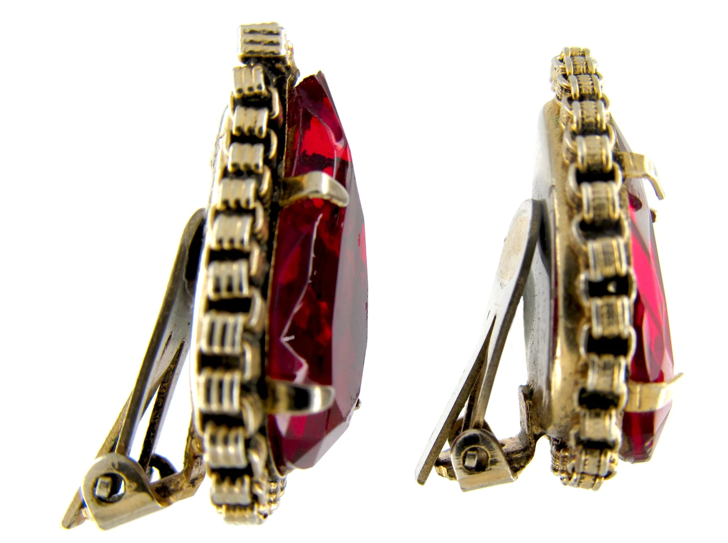 Vintage Paste Leaf Earrings 5 Vintage Paste Leaf Earrings - Image 3