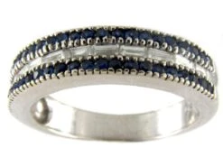 Sapphire & Diamond Half Eternity Ring 11 Sapphire & Diamond Half Eternity Ring -Antique Jewellery Company 161b