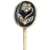 Victorian 9ct Gold & Black Enamel & Natural Split Pearl Forget Me Not Tie Pin