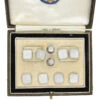 Art Deco 9ct White Gold & Mother Of Pearl Dress Set