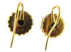 Victorian 15ct Gold & Ruby Round Earrings -Antique Jewellery Company 162b