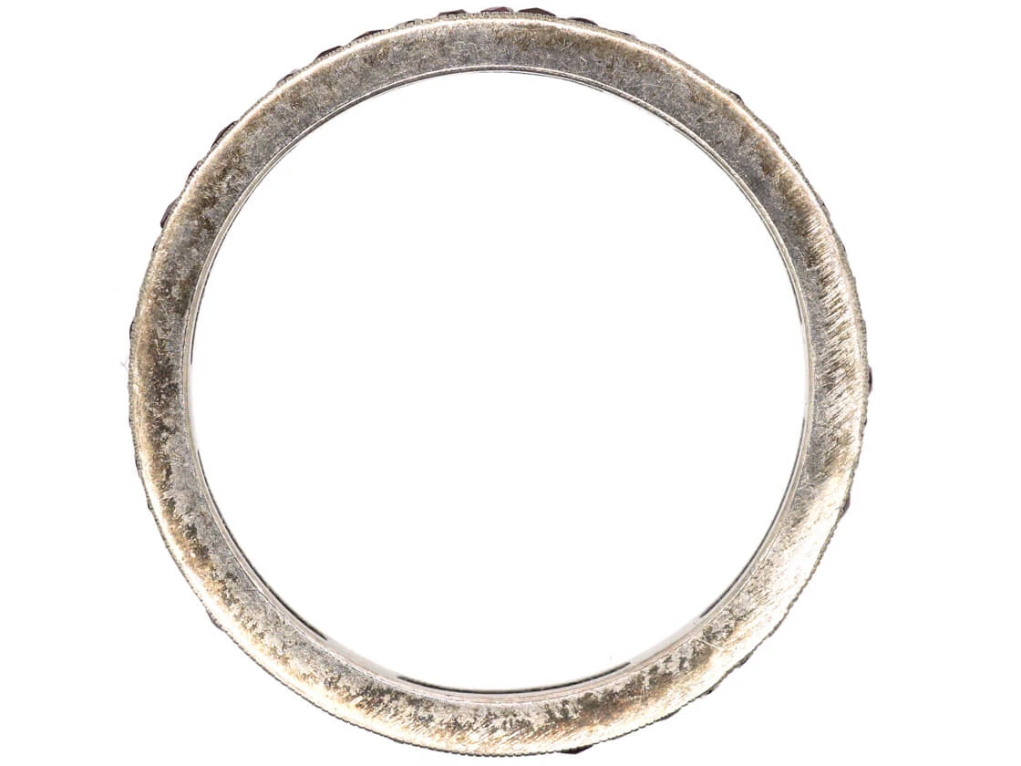 Art Deco Platinum Narrow French Cut Ruby Eternity Ring 5 Art Deco Platinum Narrow French Cut Ruby Eternity Ring - Image 3