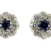 Sapphire & Diamond Cluster Earstuds 2 Sapphire & Diamond Cluster Earstuds -Antique Jewellery Company 165a