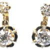 Two Stone Diamond Drop French Earrings 2 Two Stone Diamond Drop French Earrings -Antique Jewellery Company 167a