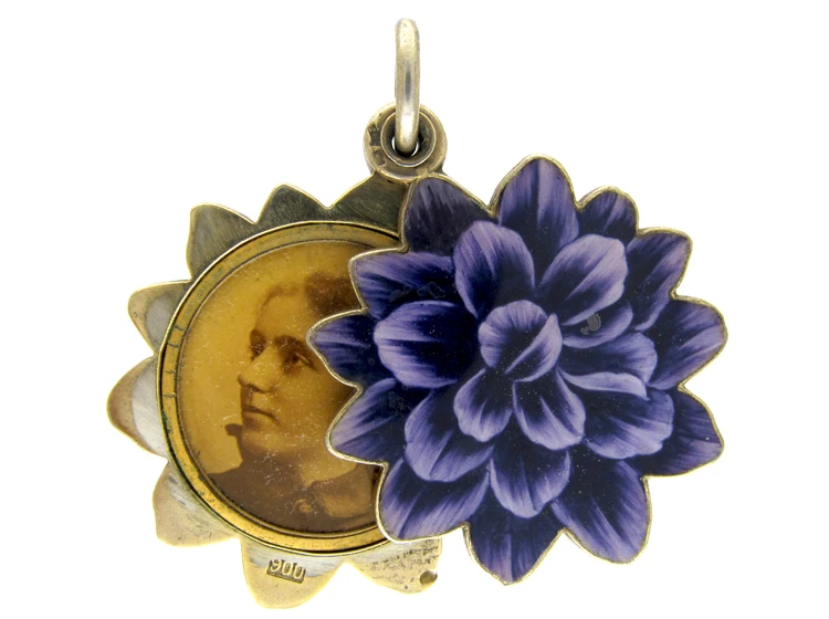 Silver &; Enamel Swivel Locket 3 Silver &; Enamel Swivel Locket