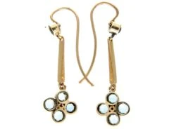 Aquamarine & Pearl 9ct Gold Drop Earrings -Antique Jewellery Company 16c1282569738 447