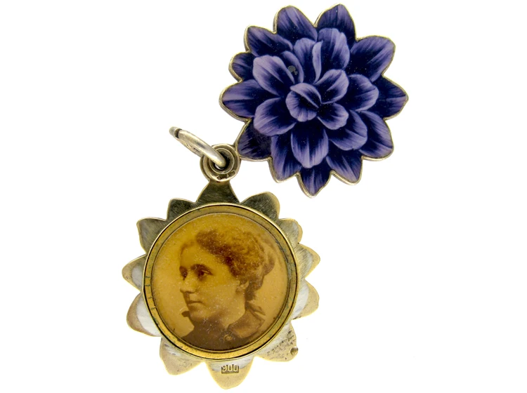 Silver &; Enamel Swivel Locket 5 Silver &; Enamel Swivel Locket - Image 3