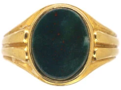 Victorian 18ct Gold Signet Ring Set With A Plain Bloodstone