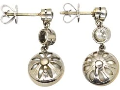 Art Deco 18ct White Gold Mabe Pearl & Diamond Drop Earrings 5 Art Deco 18ct White Gold Mabe Pearl & Diamond Drop Earrings -Antique Jewellery Company 172c5866 dsc05770