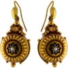 15ct Gold Victorian Drop Earrings With Star Motif -Antique Jewellery Company 173a