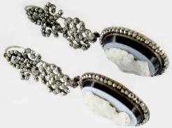 Georgian Cut Steel & Glass Cameo Earrings -Antique Jewellery Company 178c1367192239 438